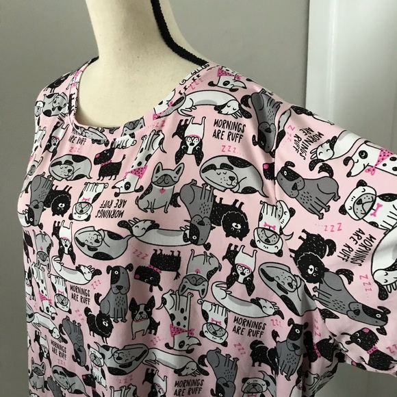 ❤️3X20 Secret Treasures Women's Pink Dogs Print Short Sleeve Top | 3X - Picture 6 of 11
